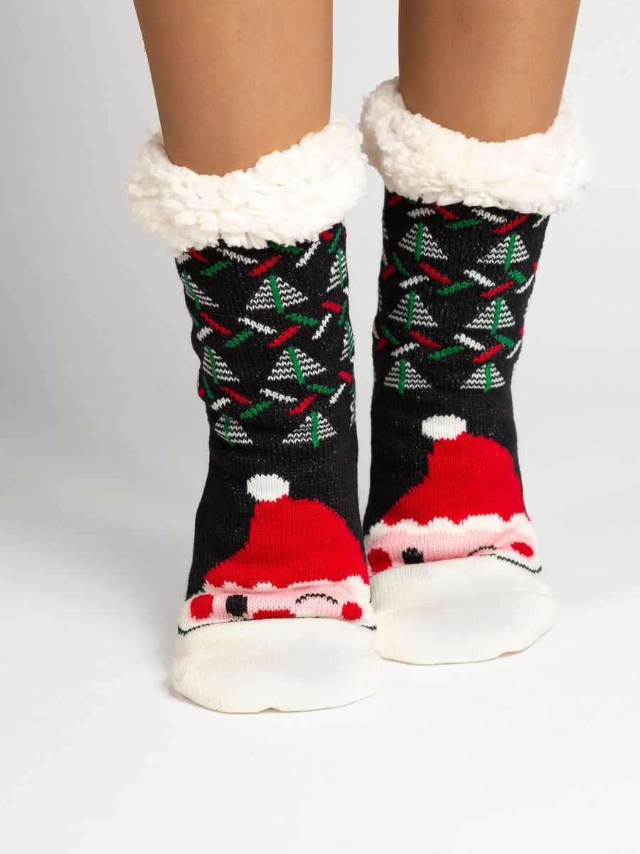 Dámské teplé ponožky SANTA modro-bílé