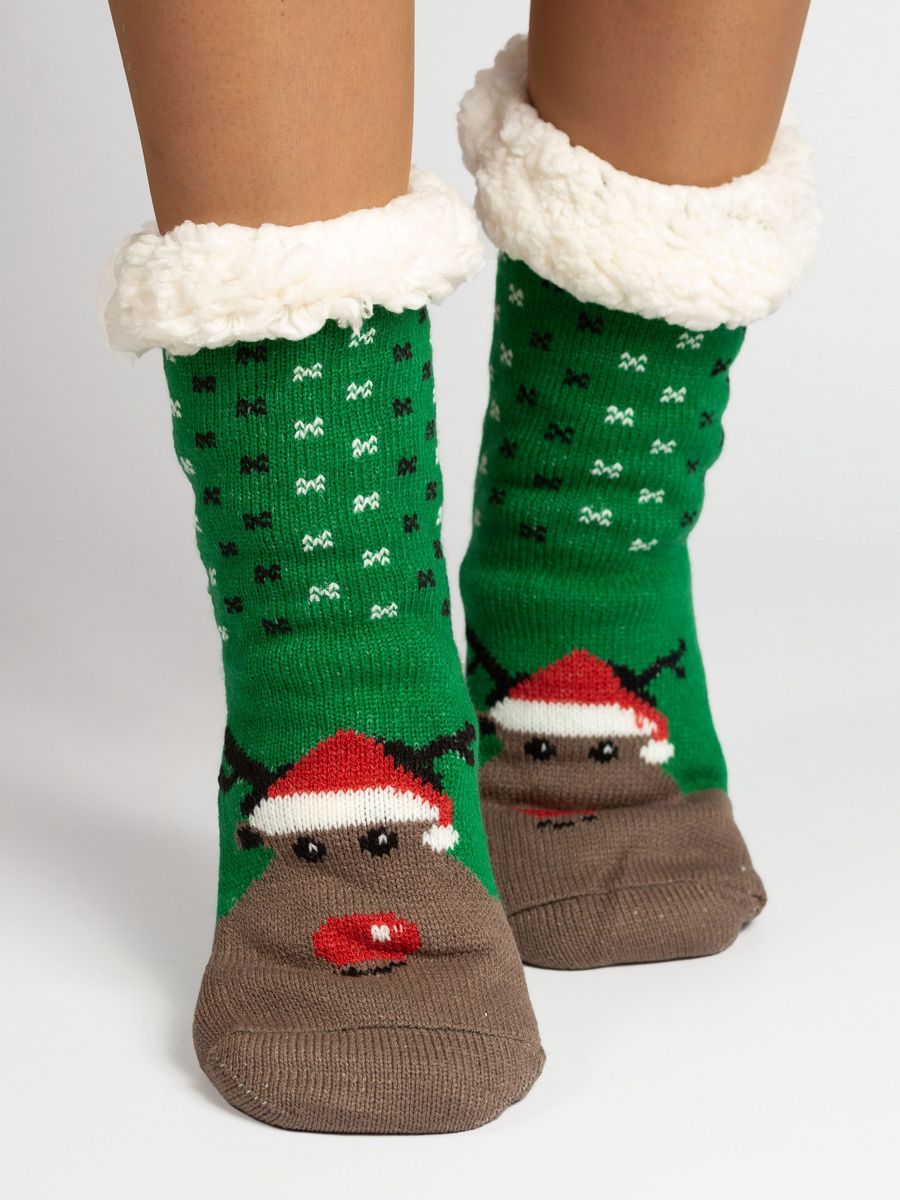 Dámské teplé ponožky Rudolf zelené