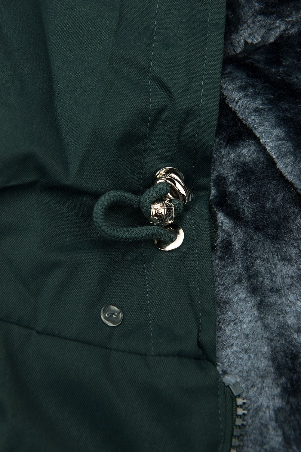 Zelená-šedá zimní parka