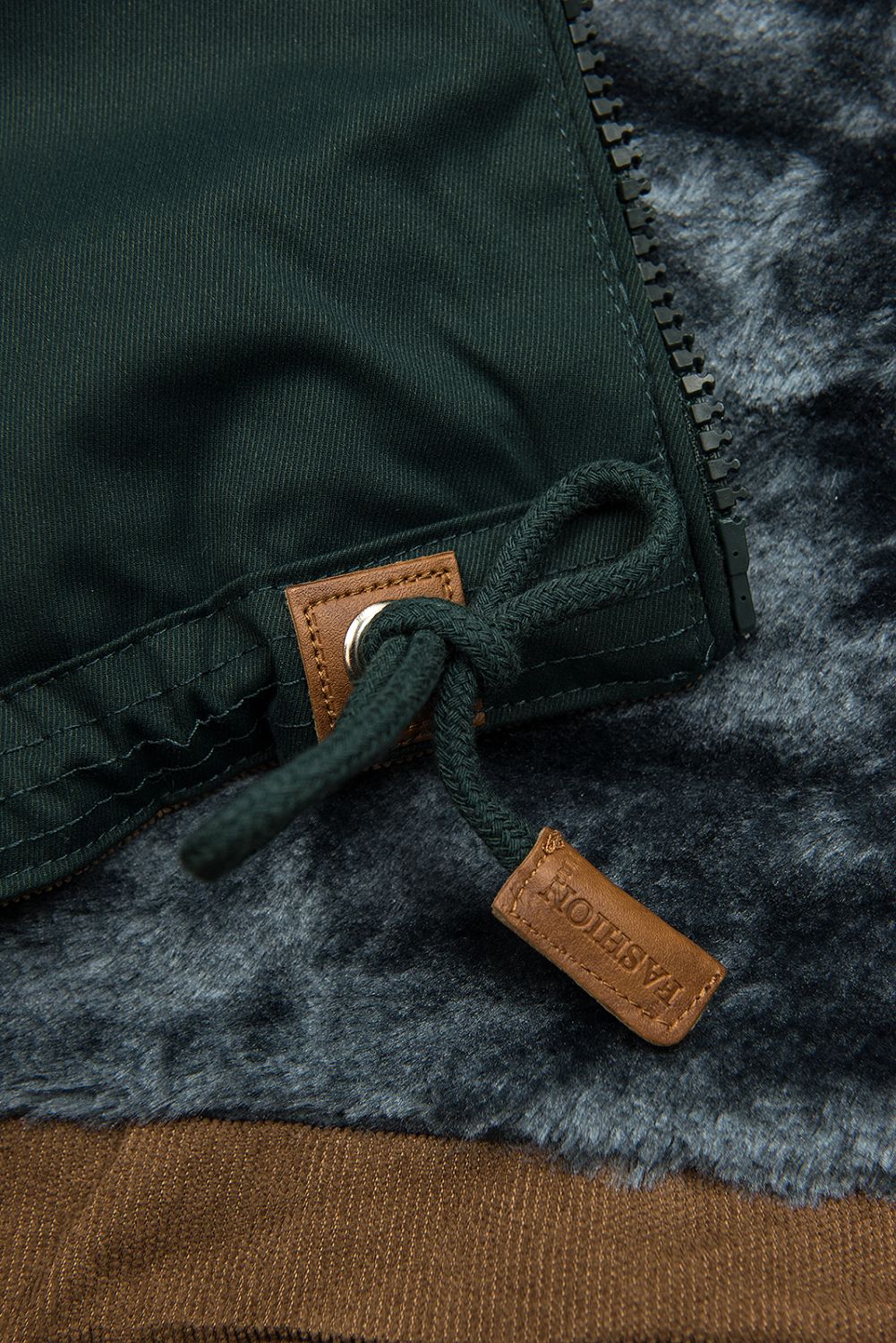 Zelená-šedá zimní parka