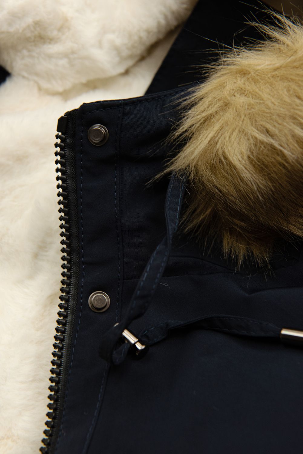 Parka na zimu tmavěmodrá/béžová