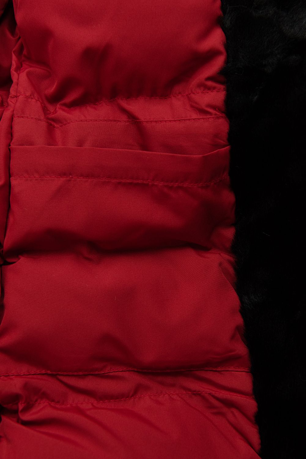 Klasická zimní parka černá/červená