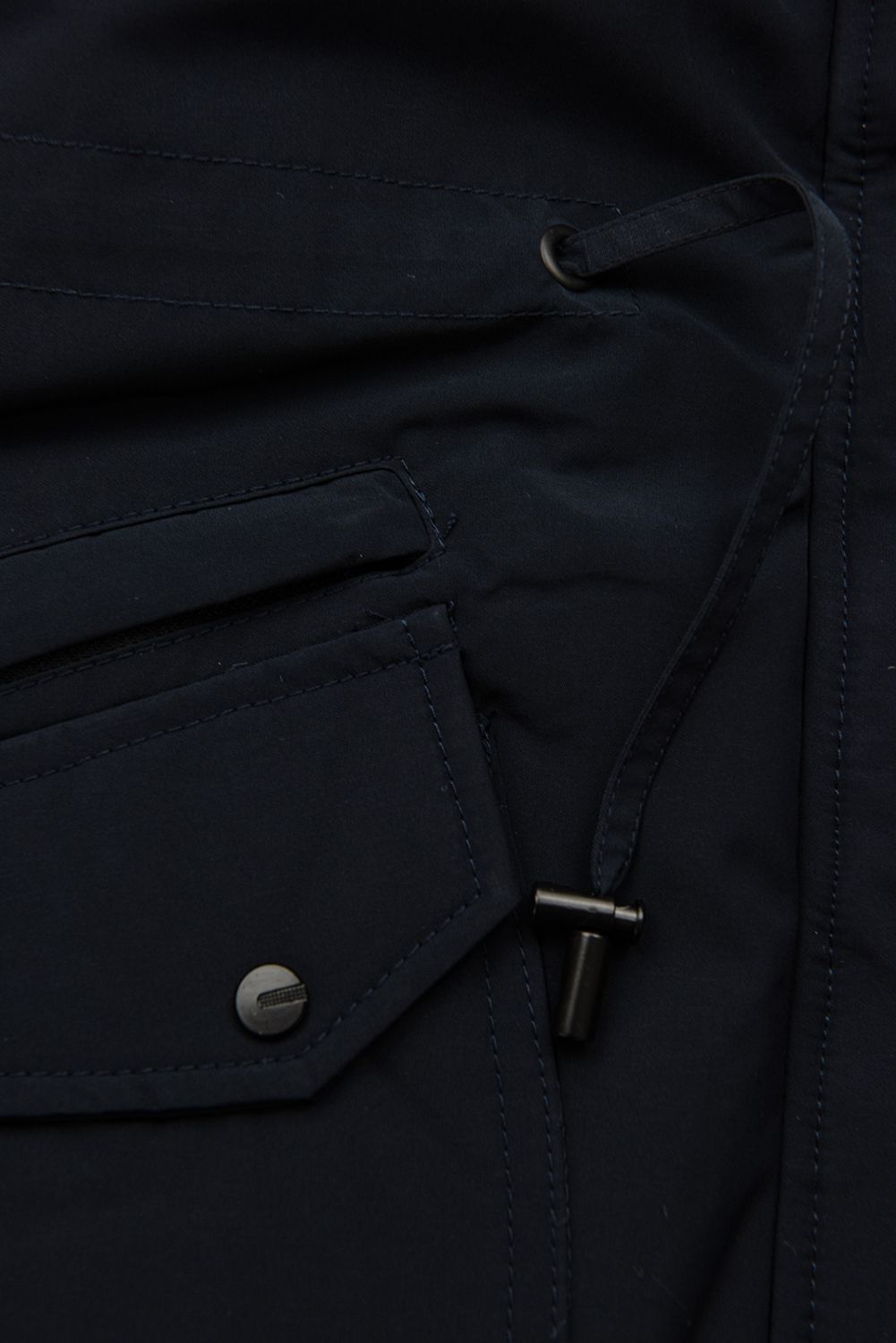 Tmavě modrá parka s ecru teplou podšívkou