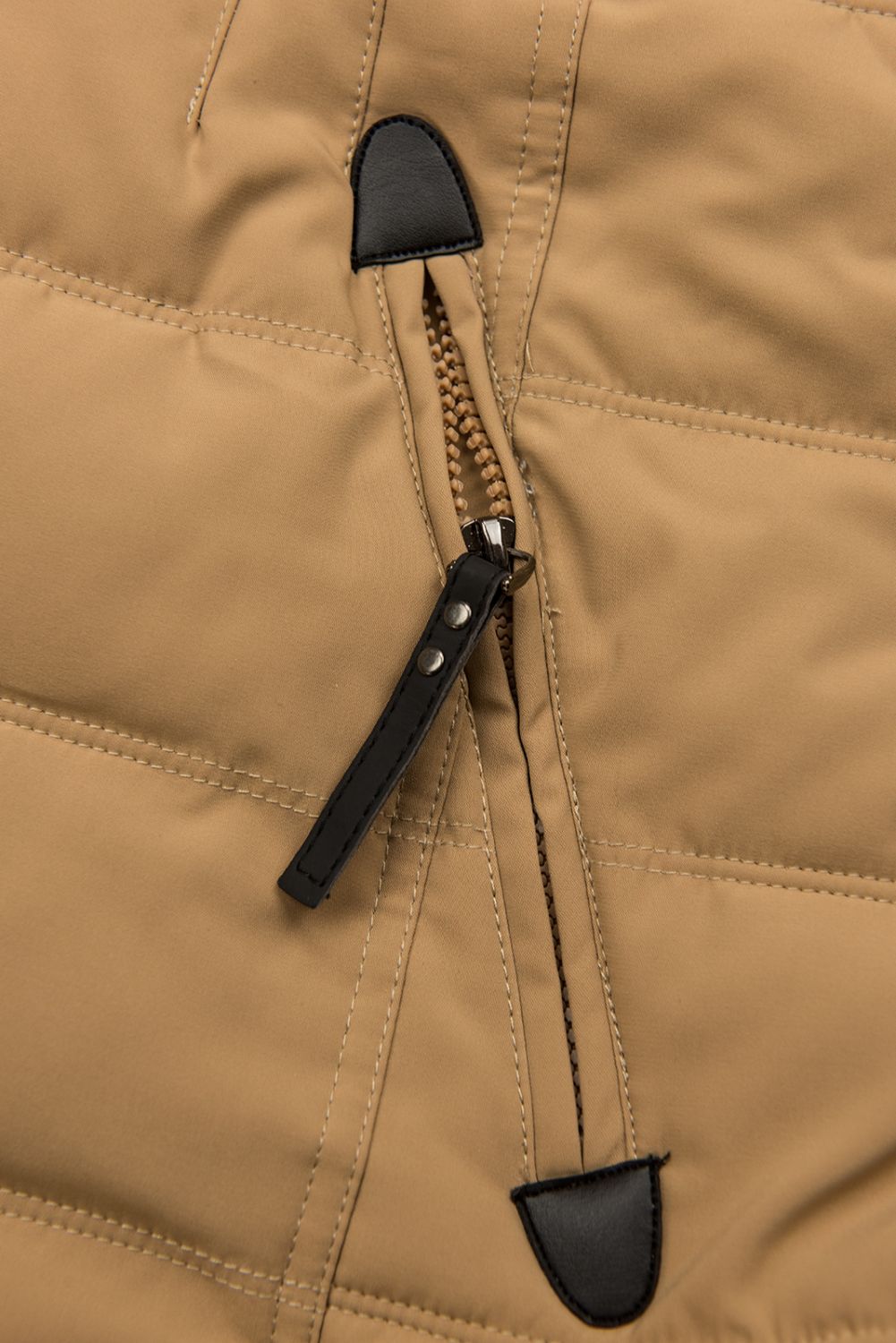 Camel hnědá zimní bunda s plyšem a kožešinou