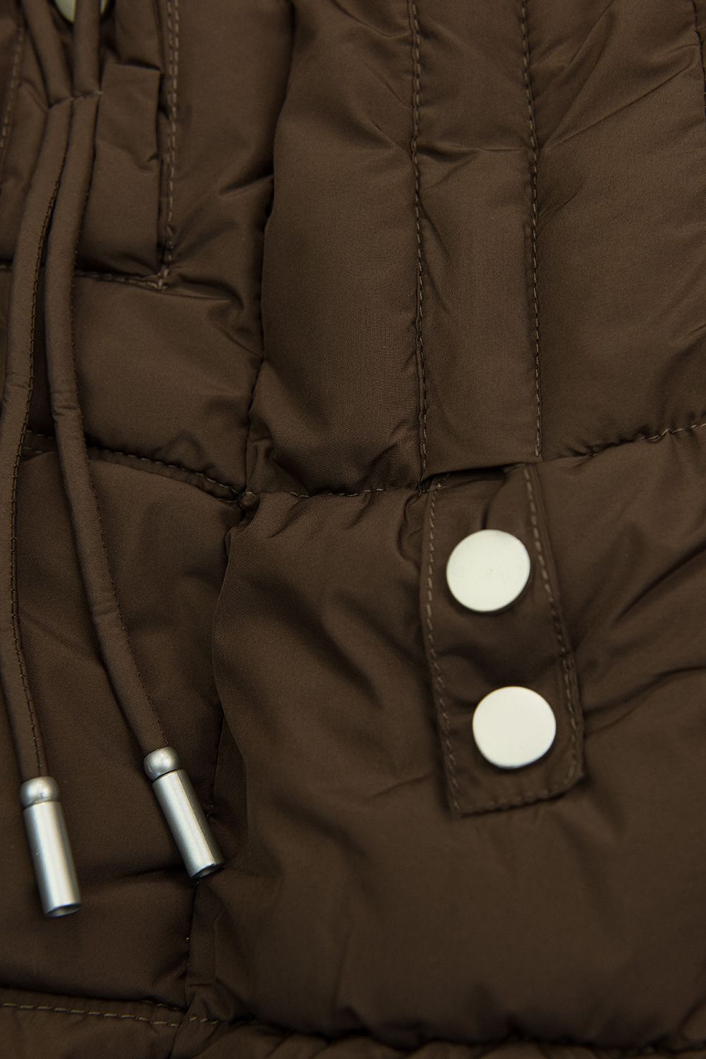 Čokoládově hnědá dívčí zimní bunda