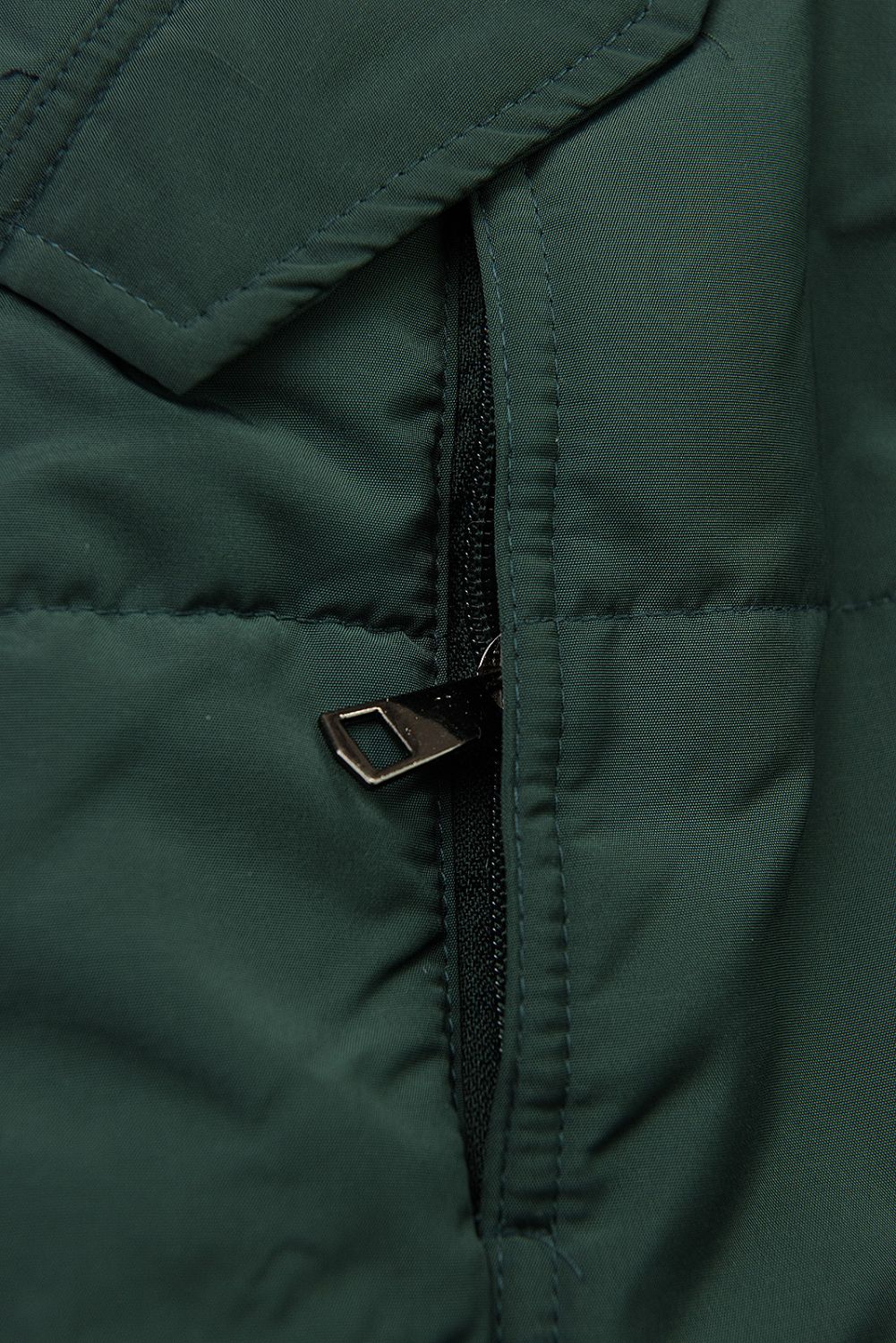 Tmavě zelená zimní bunda s šedým plyšem