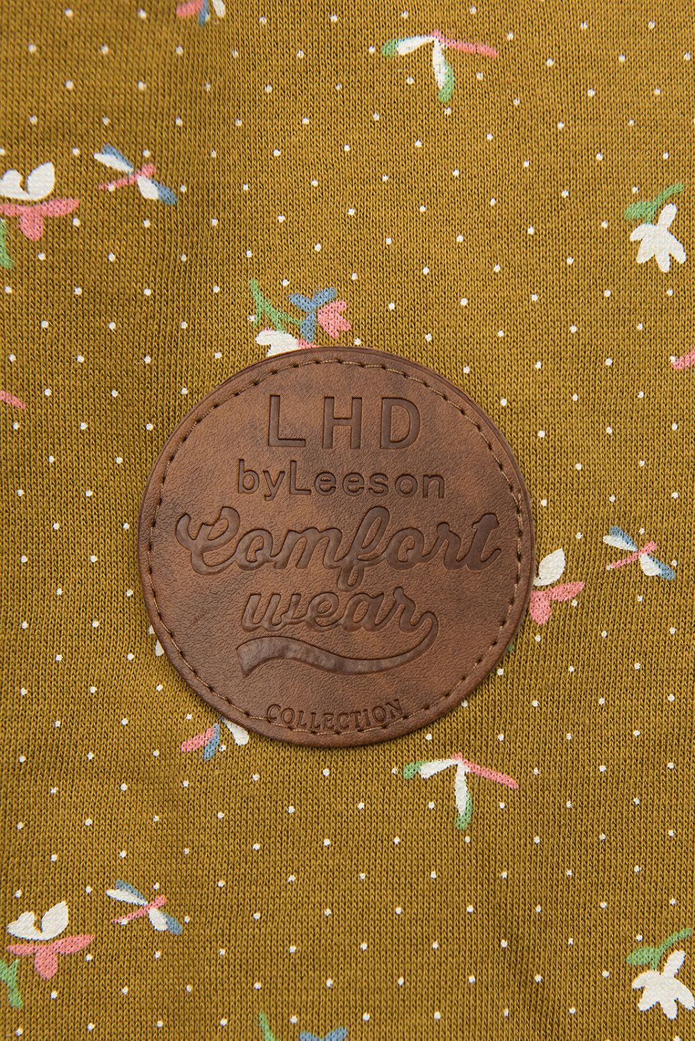 Mustard mikina s květinovým vzorem