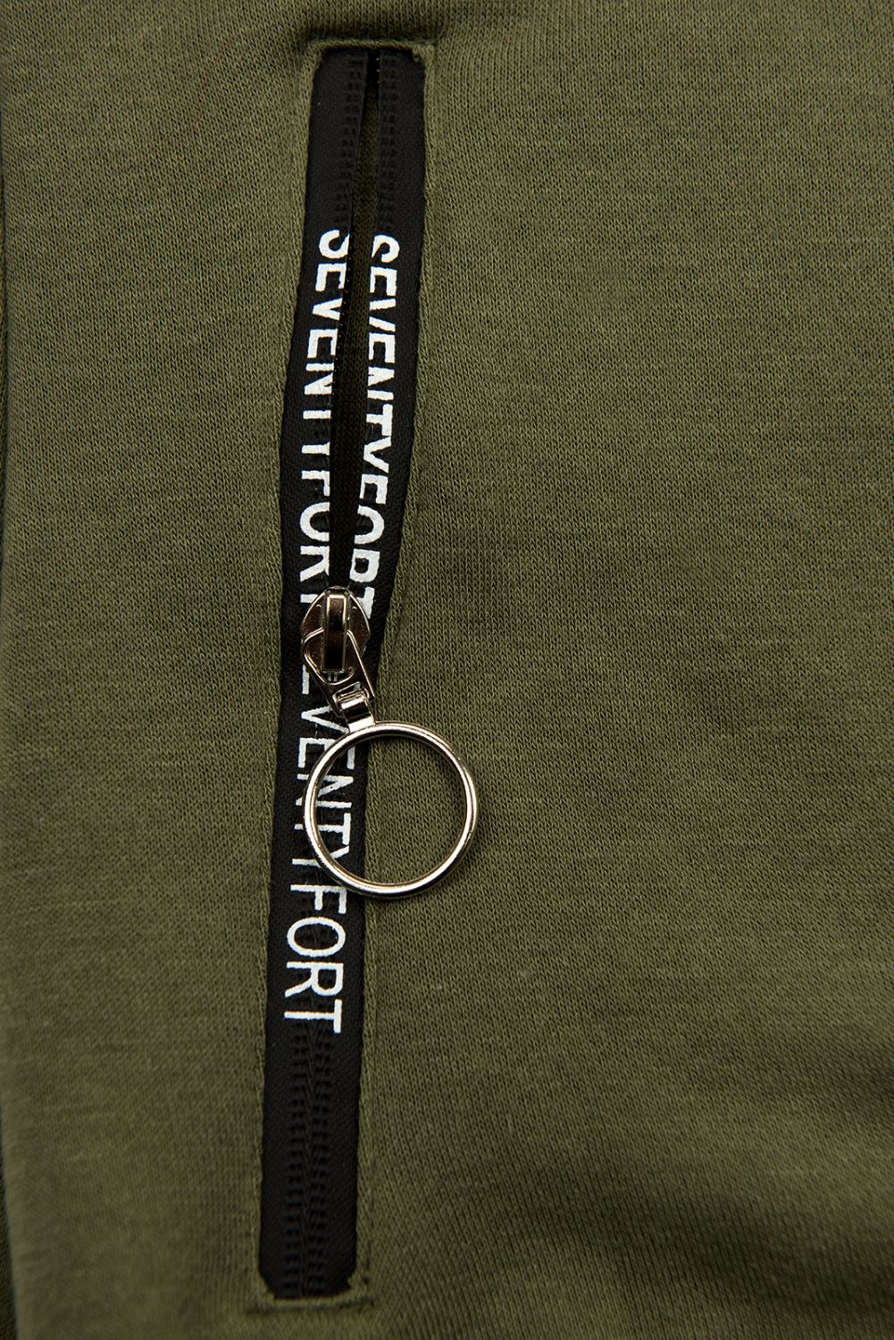 Khaki mikina ve sportovním designu