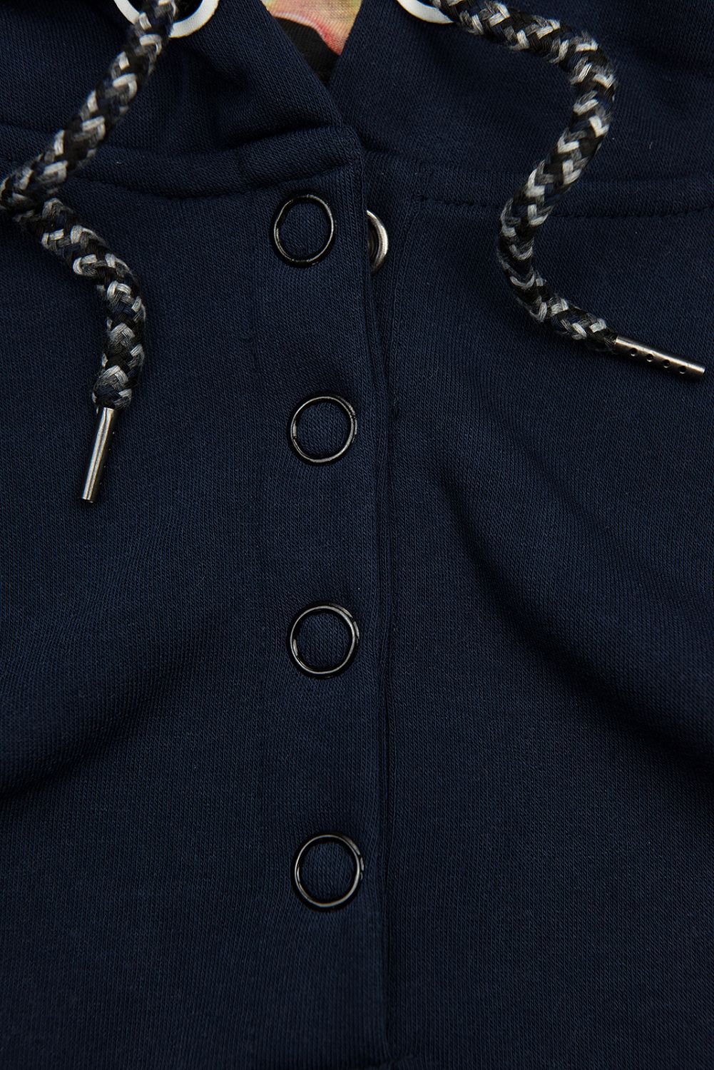 Tmavě modrá prodloužená mikina ve slim střihu