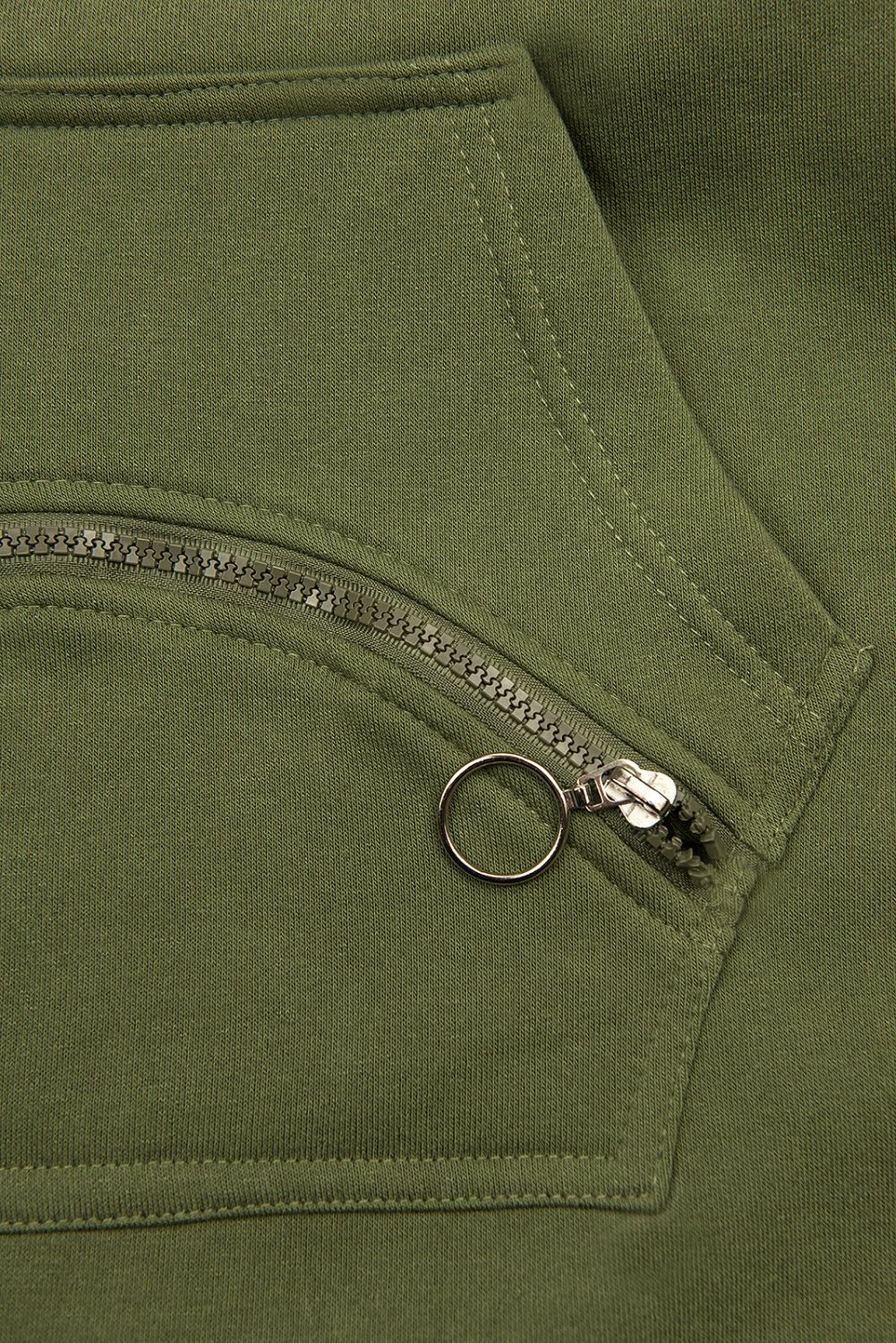 Prodloužená mikina khaki/šedá