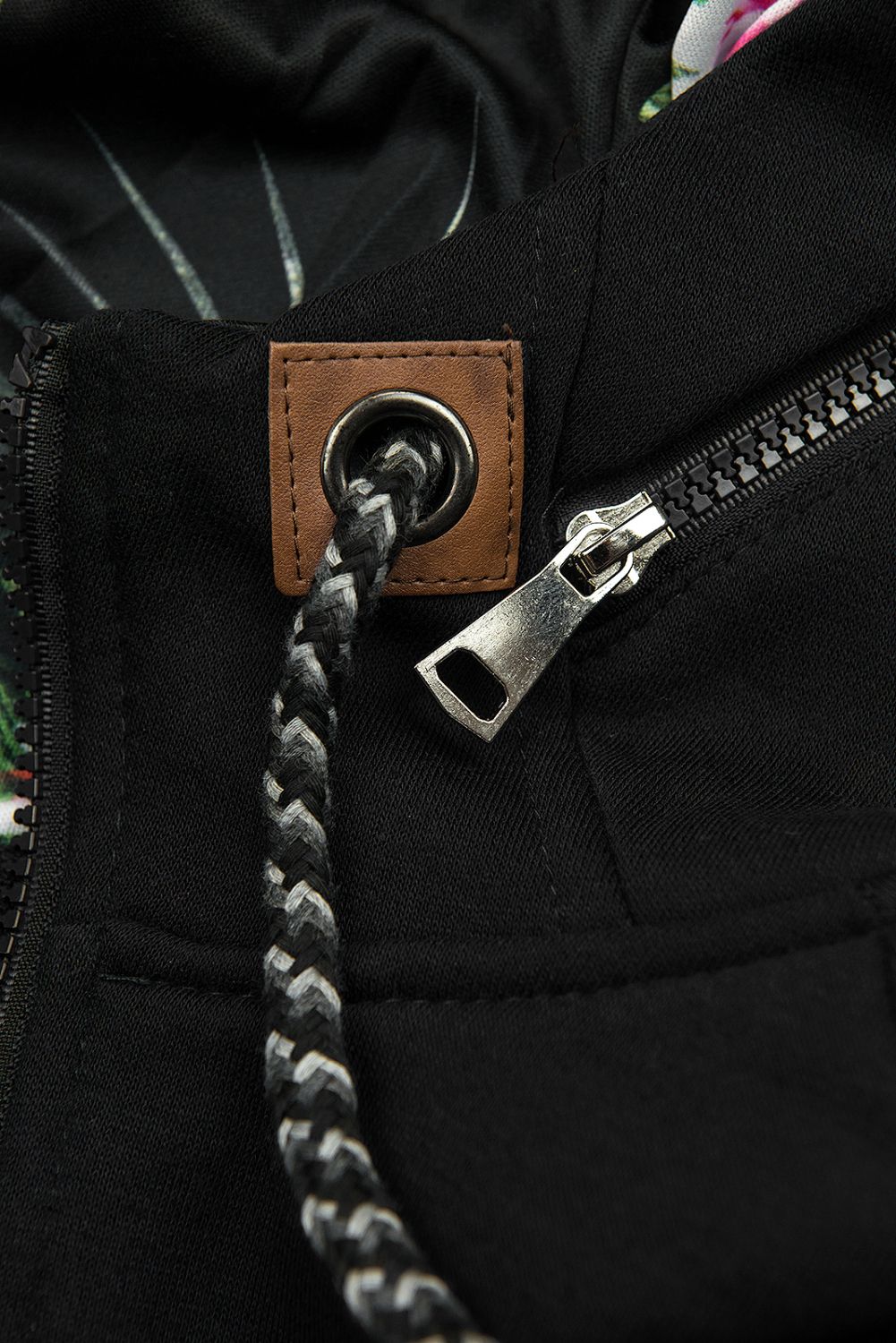 Černá prodloužená mikina s kapucí