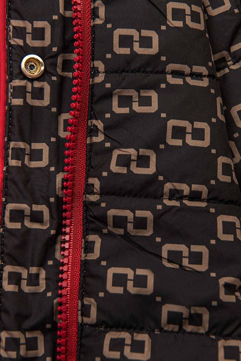 Oboustranná přechodná parka červená/černá