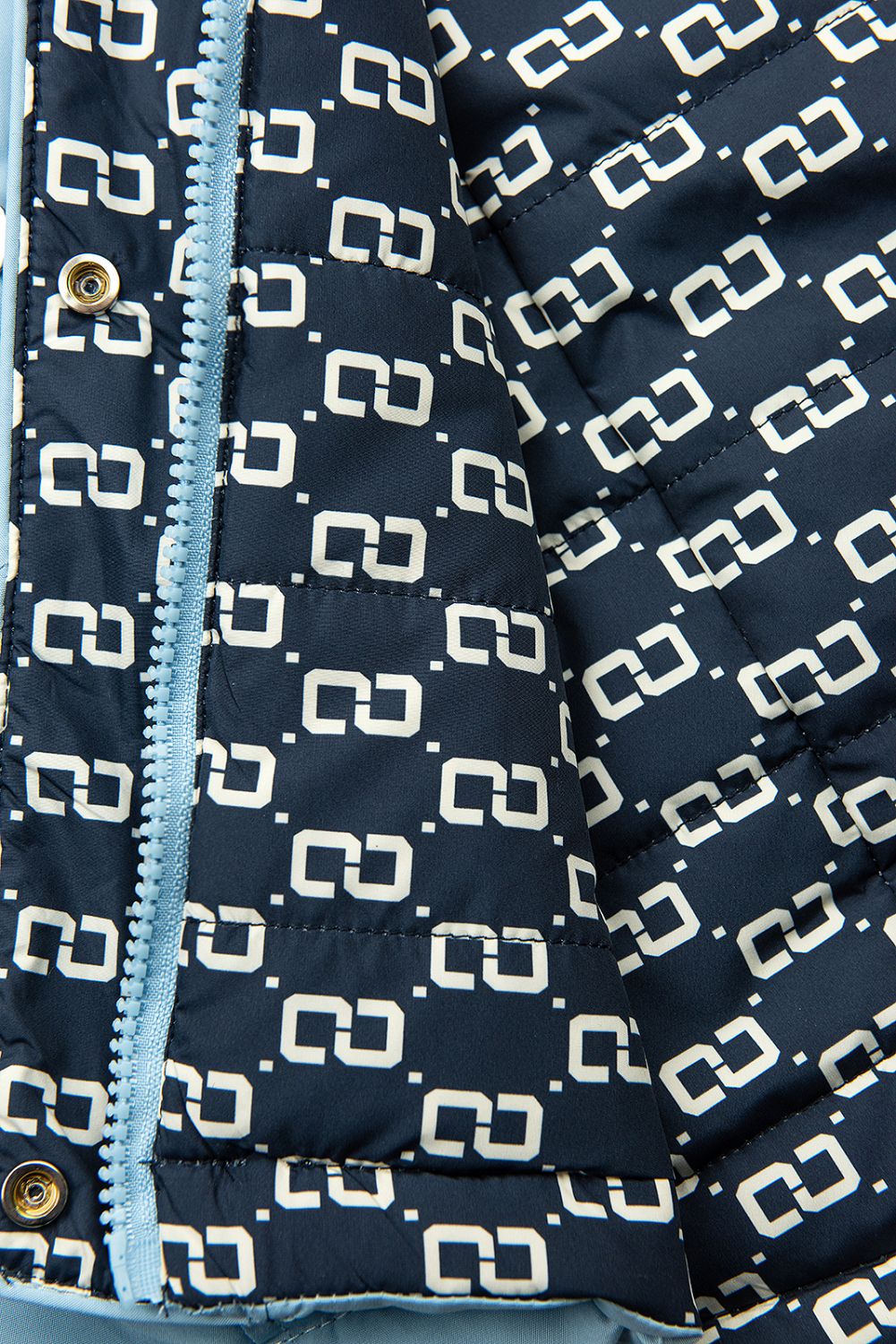 Oboustranná přechodná parka babyblue/tmavě modrá