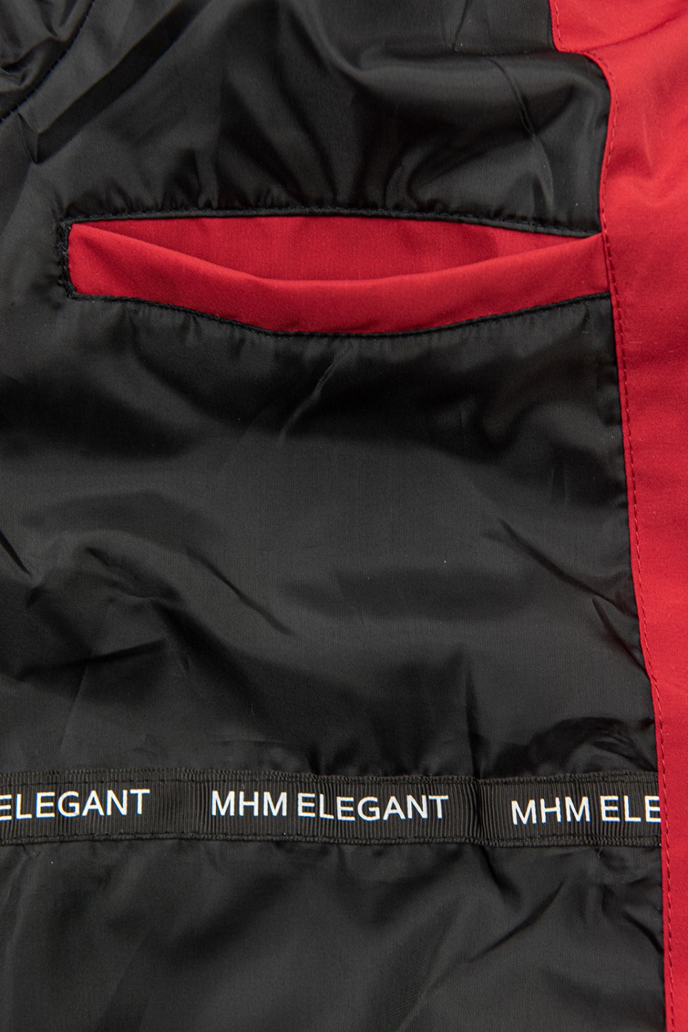 Červená přechodná parka s černou podšívkou