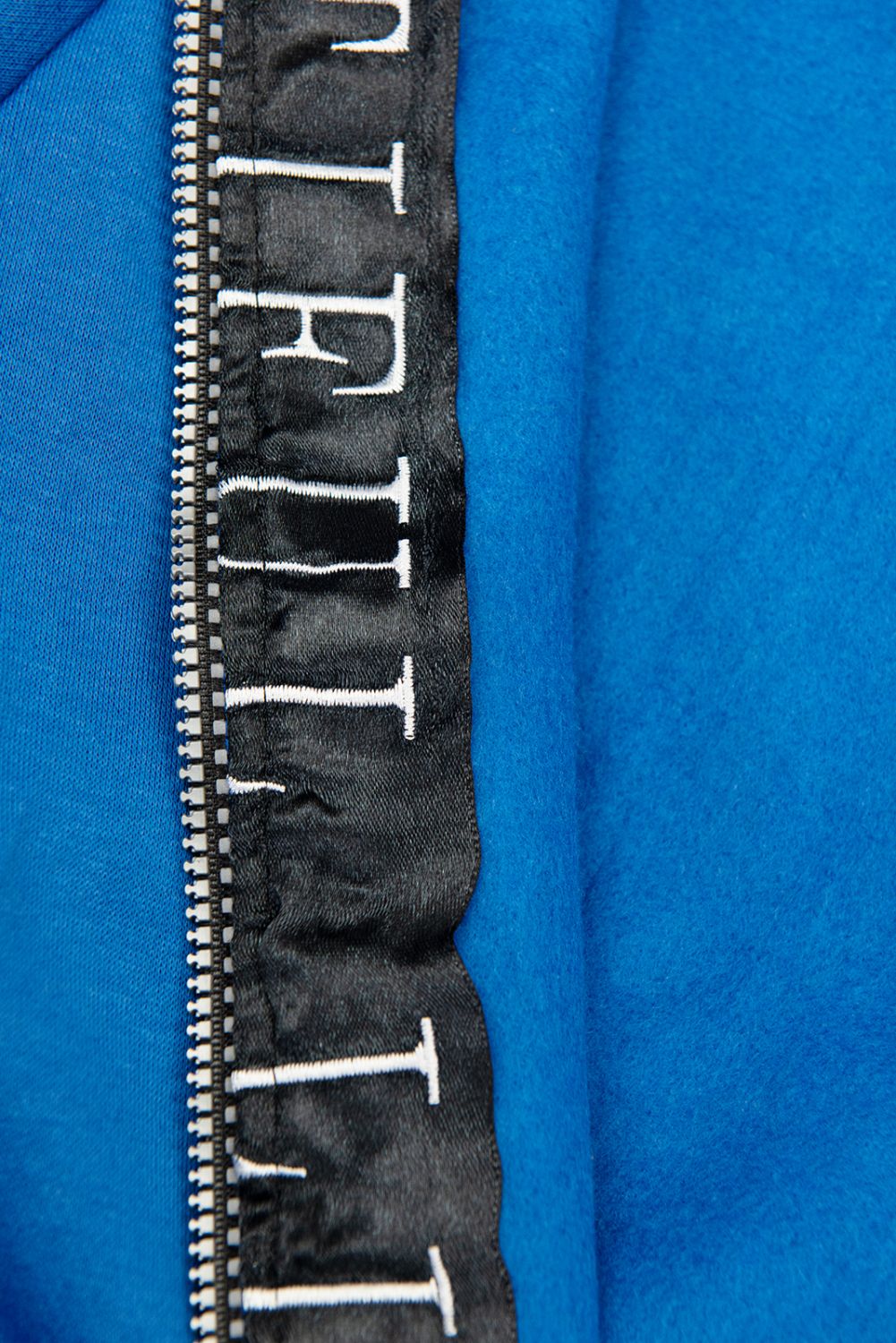 Pařížská modrá mikina se saténovým lemem