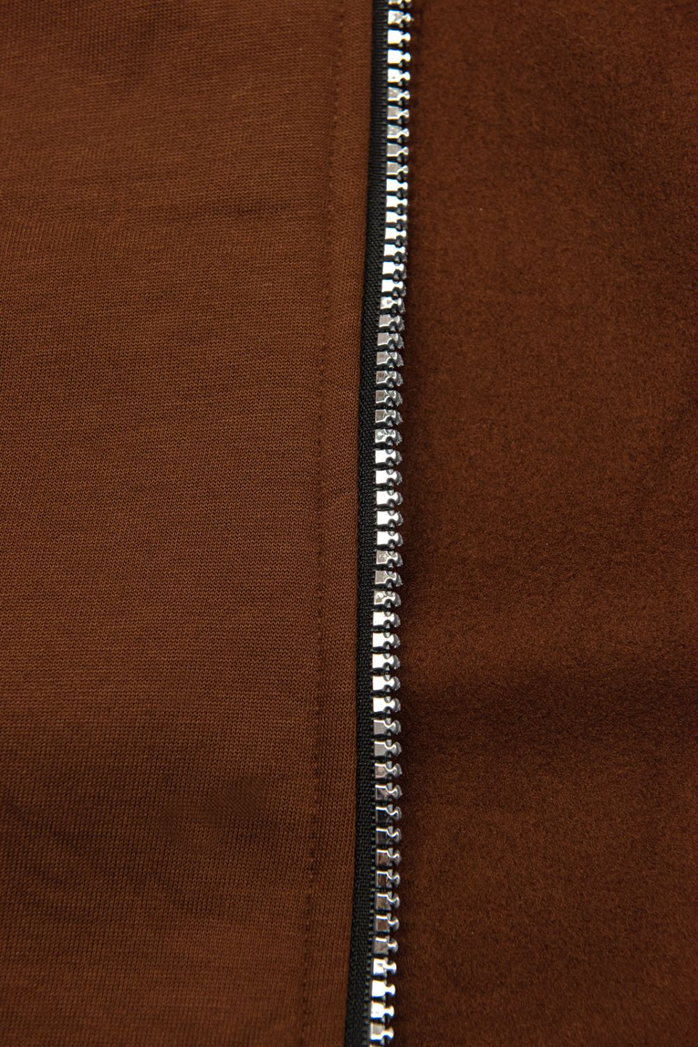 Čokoládově hnědá sportovní prodloužená mikina