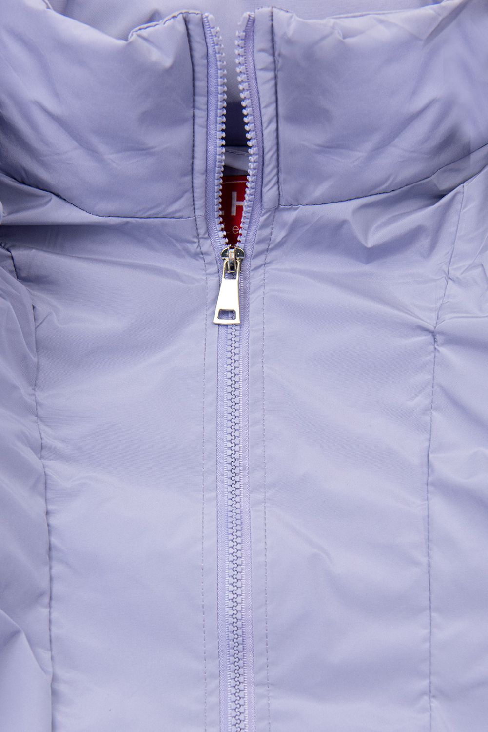 Světle fialová zimní vesta s kapucí