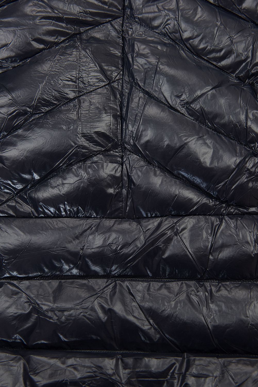 Tmavě modrá/béžová lesklá bunda s páskem