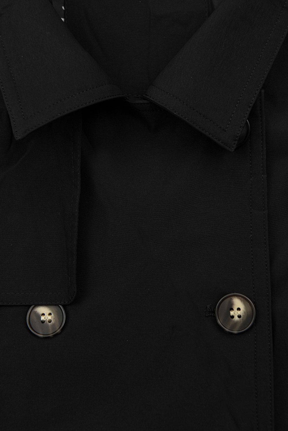 Trenčkot s dvouřadým zapínáním černý