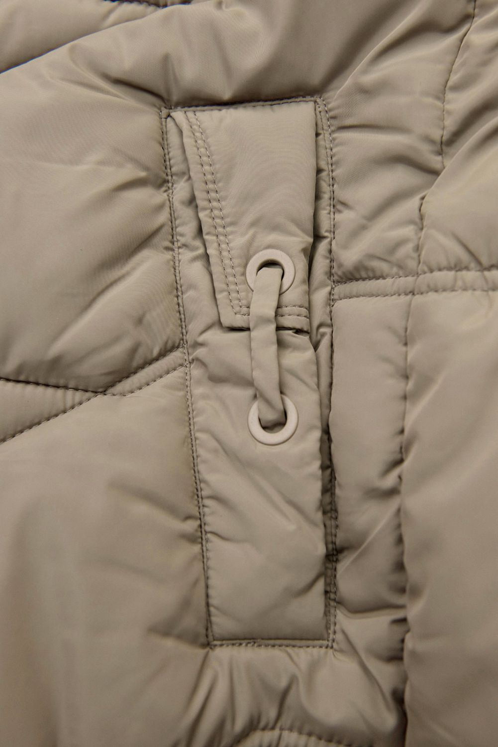 Elegantní zimní bunda s kožešinou, béžová