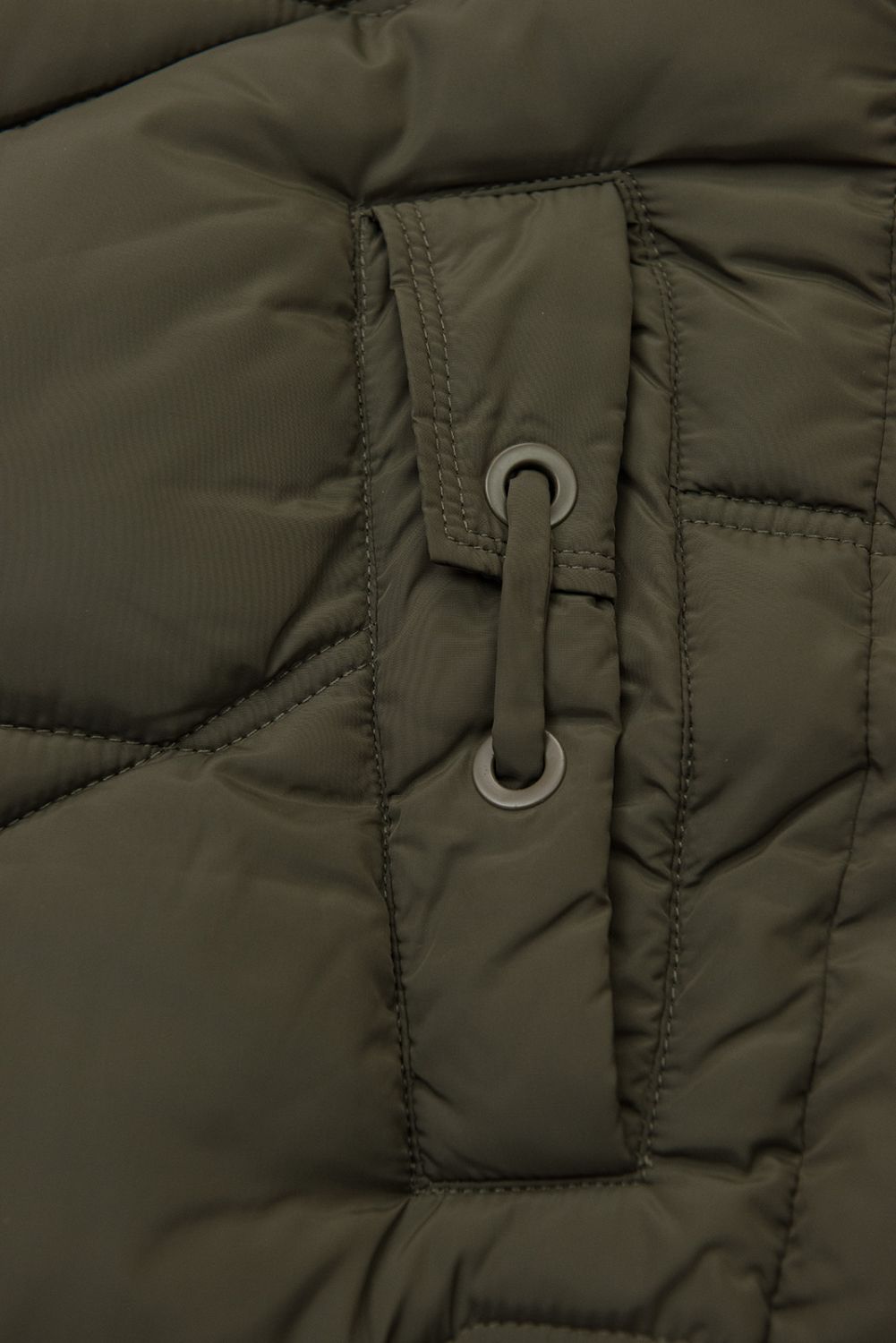 Elegantní zimní bunda s kožešinou, khaki