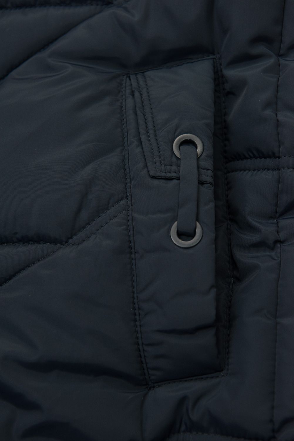 Elegantní zimní bunda s kožešinou, námořnická modrá