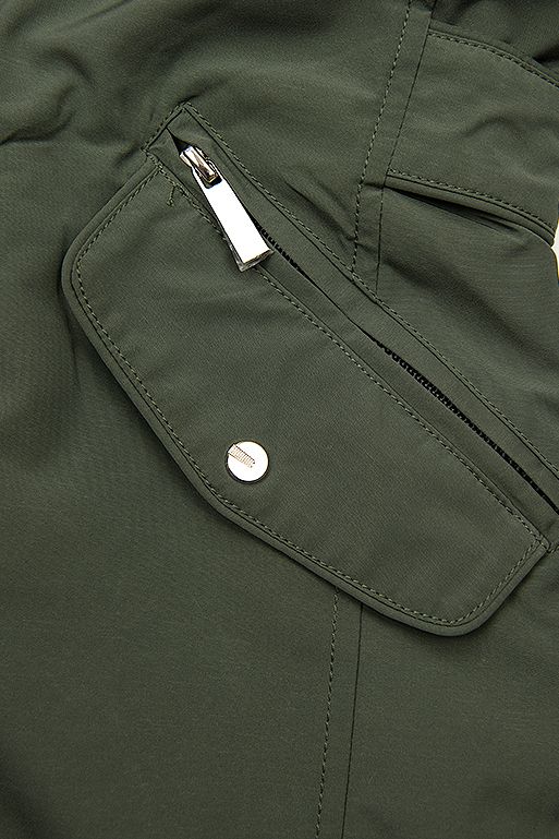 Oboustranná bunda se stahováním khaki/černá