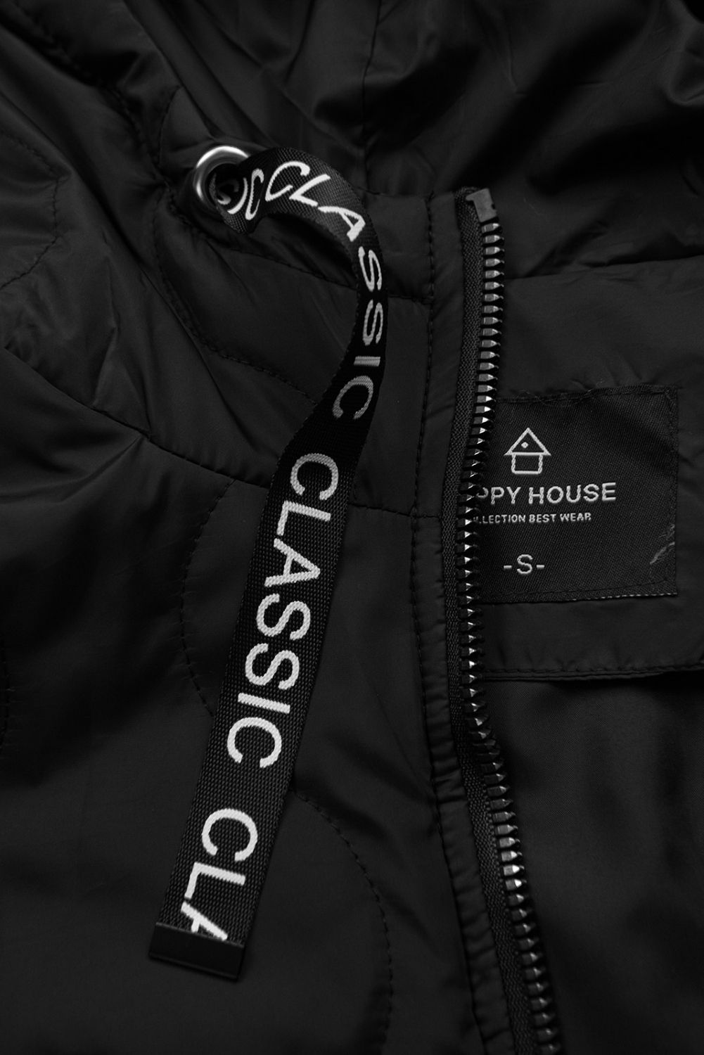 Prošívaná bunda na přechodné období černá