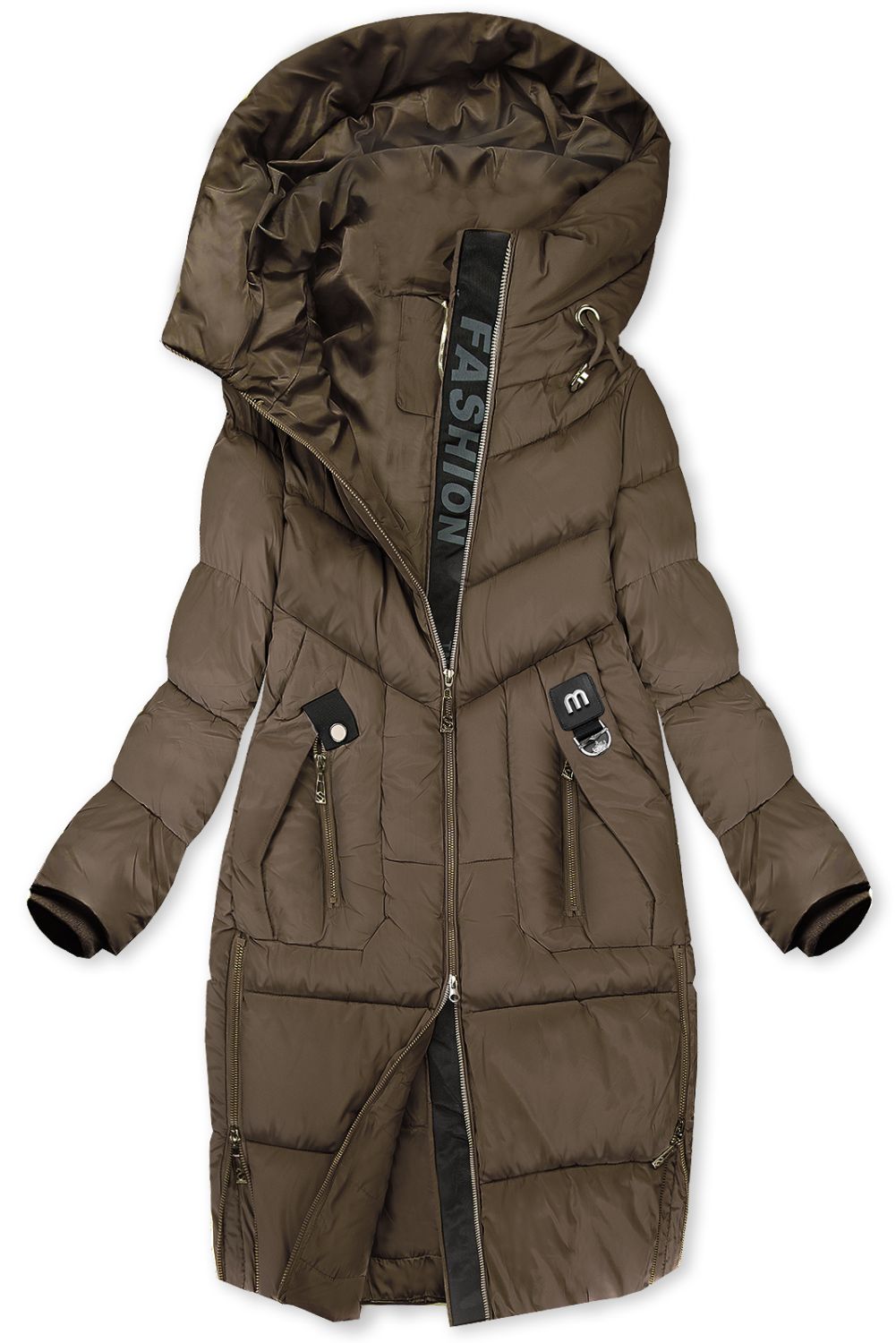Zimní dámská bunda FASHION teplá hnědá