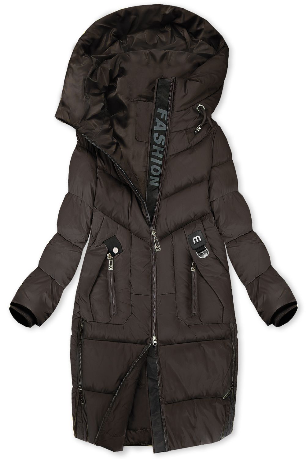 Zimní dámská bunda FASHION čokoládová hnědá