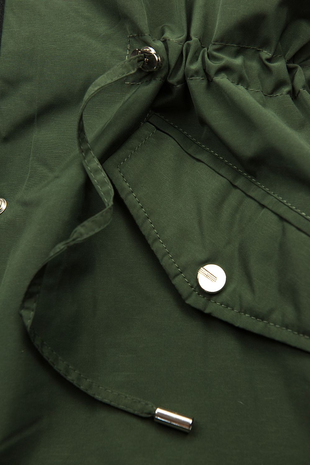 Khaki parka s odnímatelnou plyšovou podšívkou