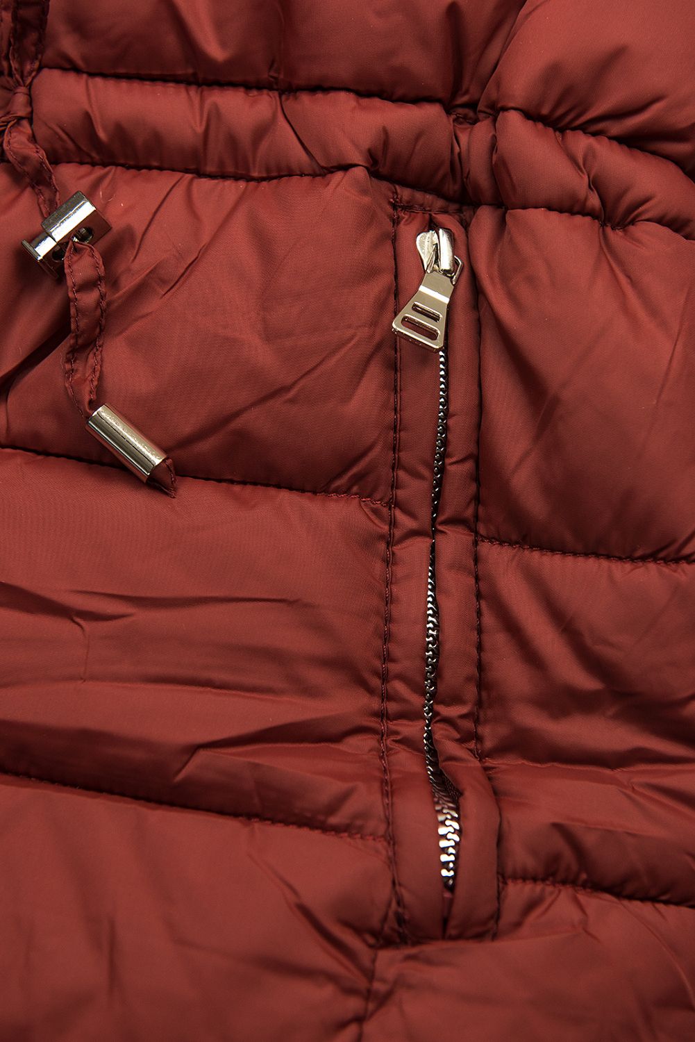 Cihlově červená/hnědá oboustranná zimní parka