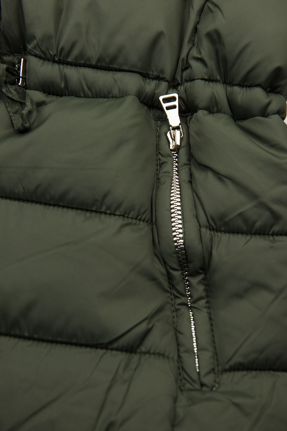Khaki/zelená oboustranná zimní parka