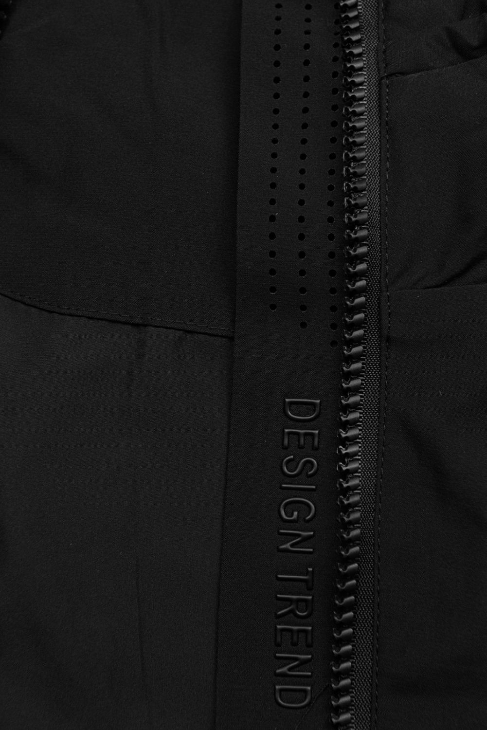 Černá jarní parka se stahováním v pase