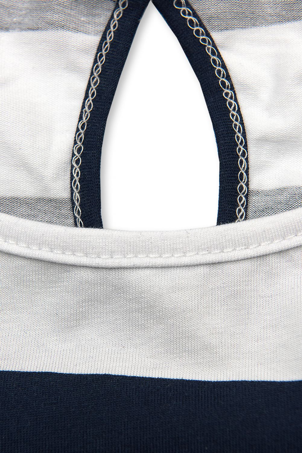 Modro-bílé pruhované šaty XX.