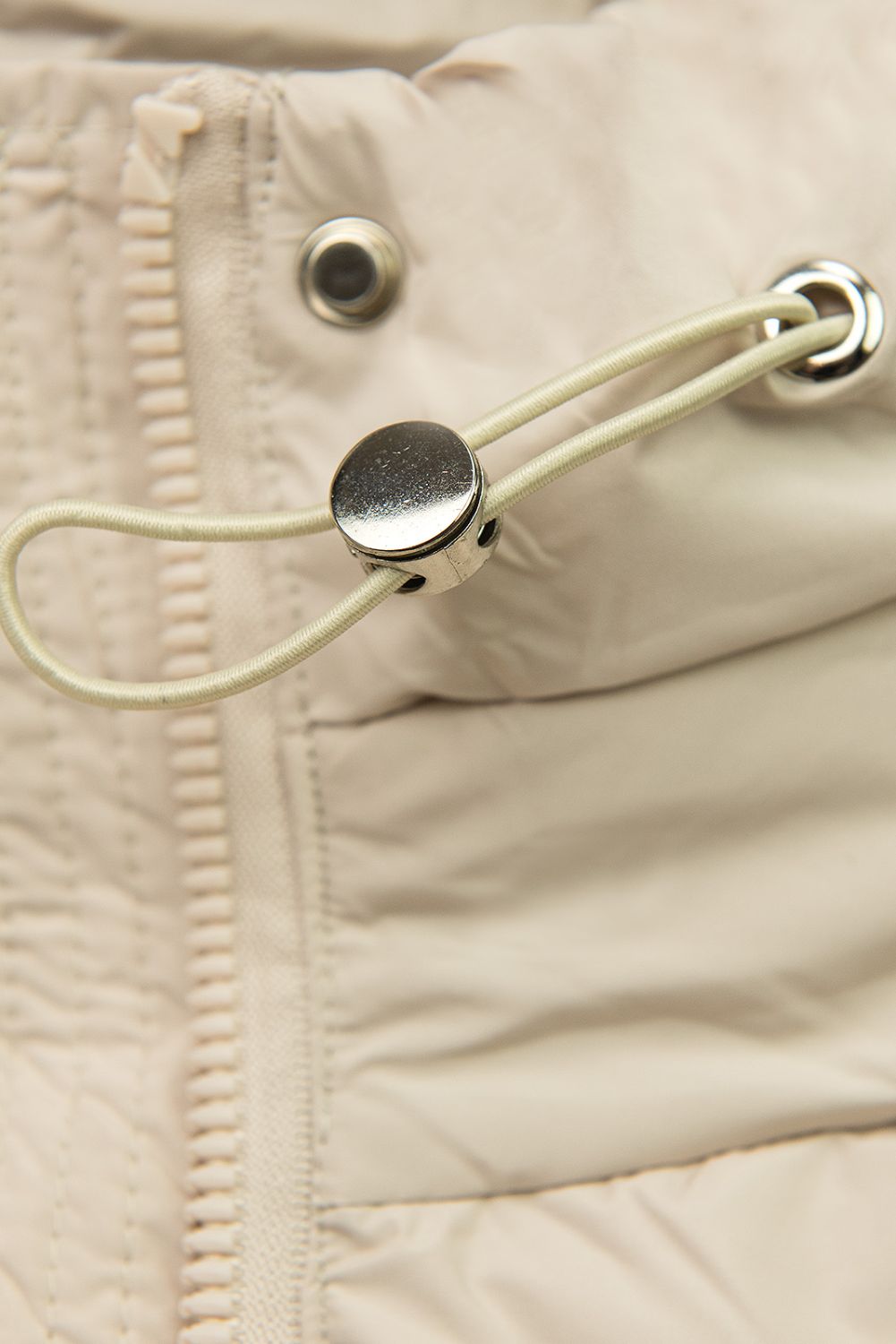 Ecru zimní bunda s páskem