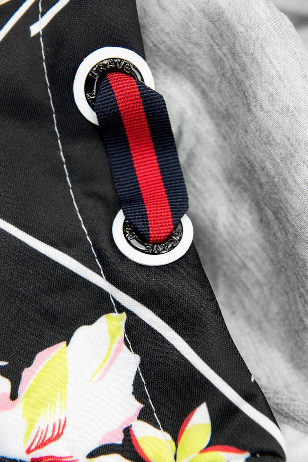 Šedá/černá květinová mikina