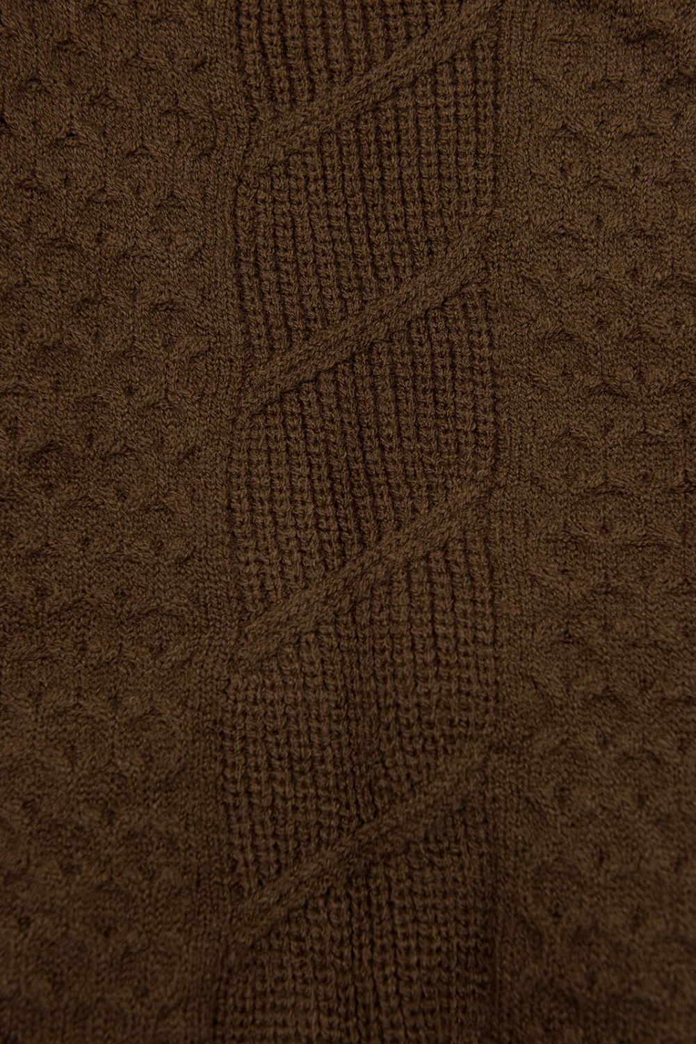 Hnědá přechodná bunda s pletenými rukávy