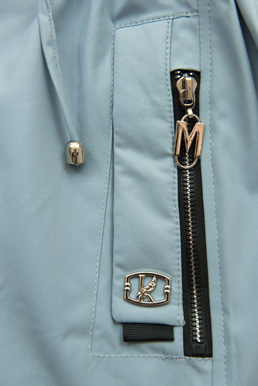 Baby blue jarní parka s odepínatelnou kapucí