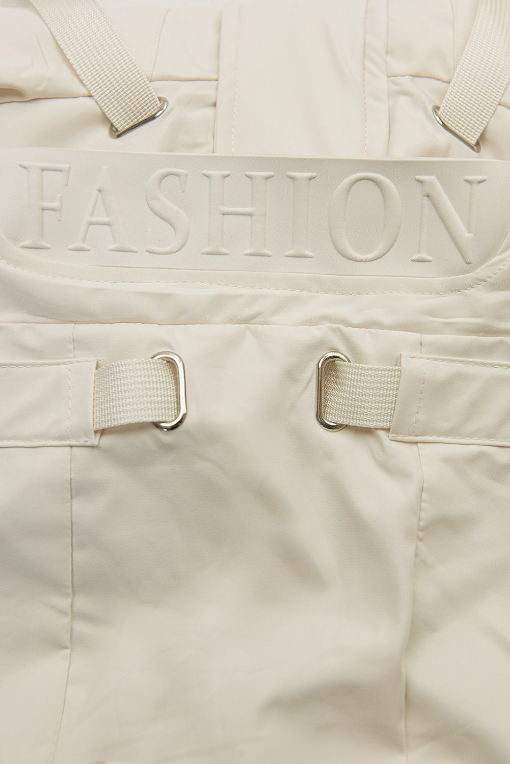 Ecru jarní parka s velkou kapucí