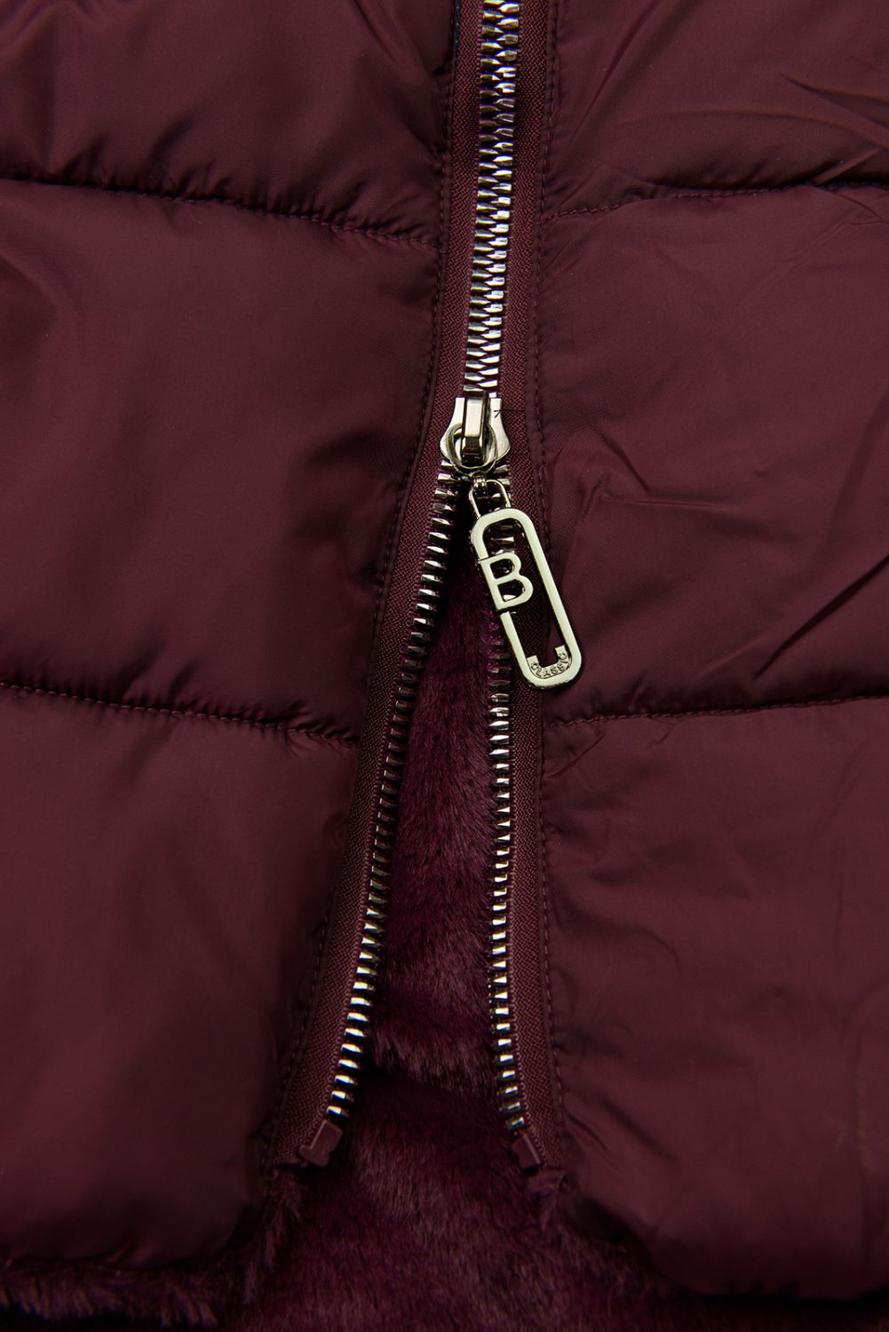 Vínově červená oboustranná zimní bunda