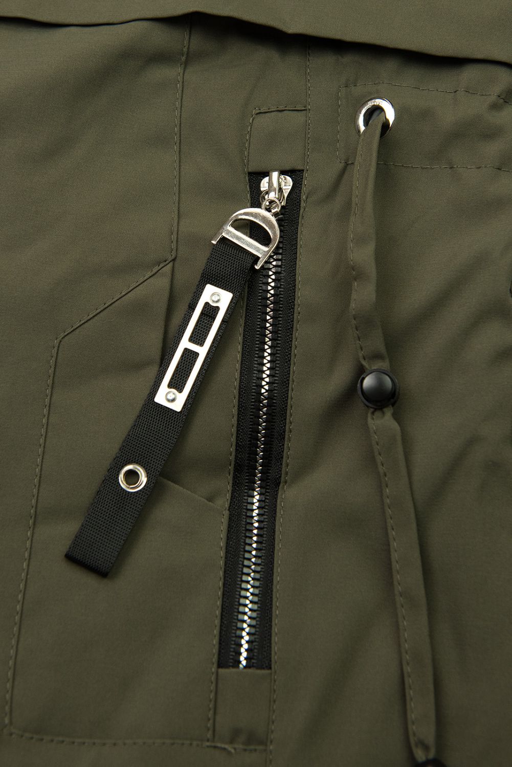 Zimní bunda/parka se stahováním v pase army zelená