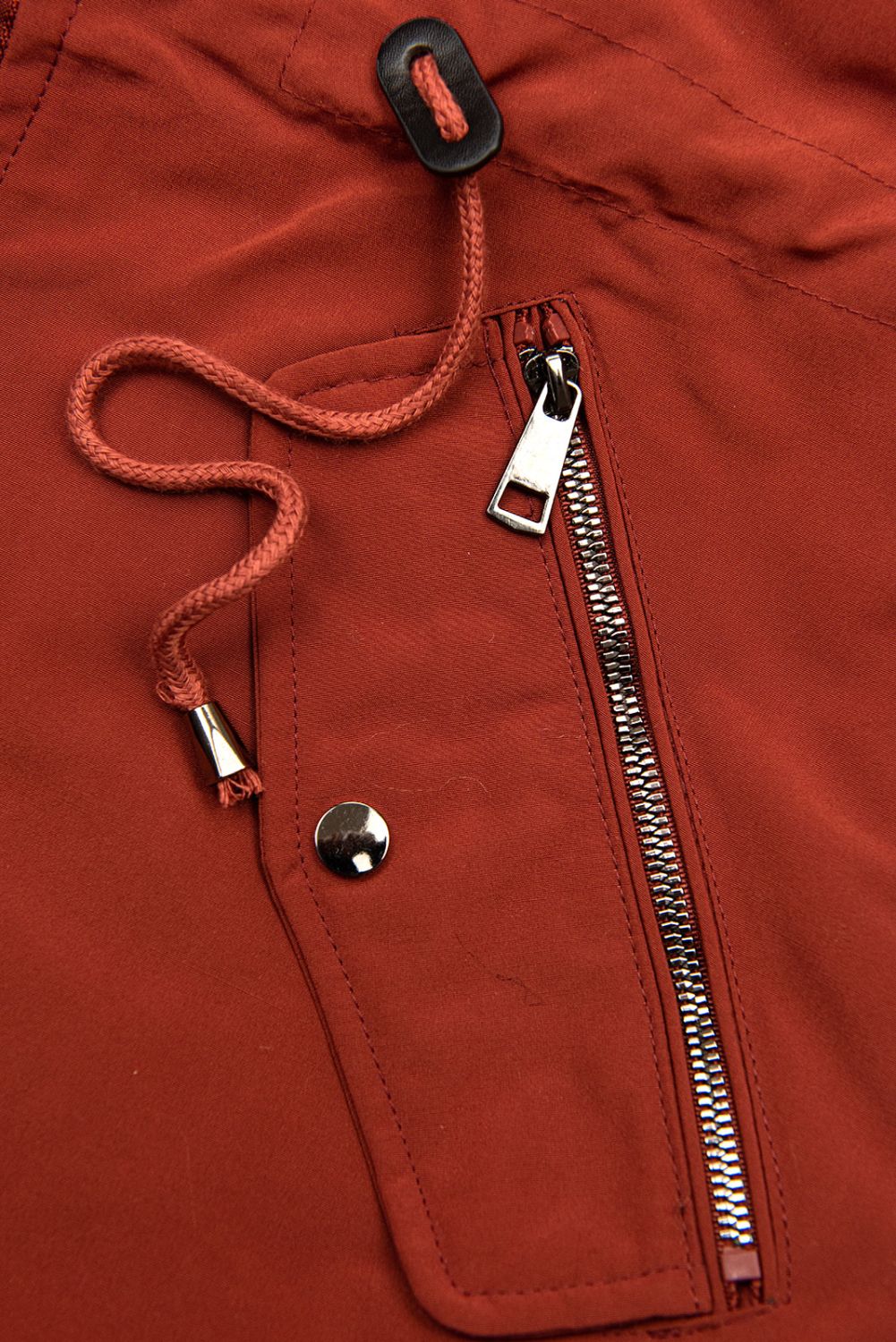 Skořicově hnědá parka s kožešinou na kapuci