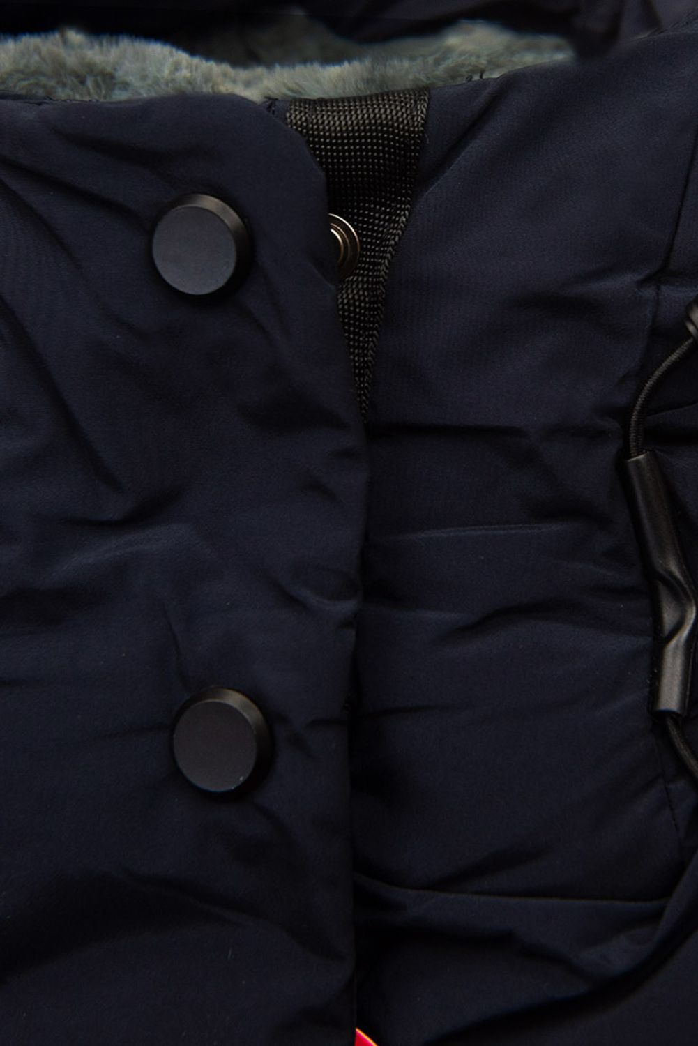 Extra teplá dlouhá zimní bunda v tmavě modré barvě