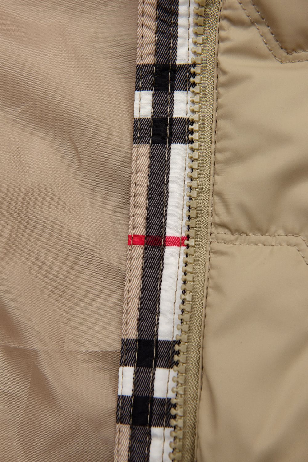 Cappuccino hnědá přechodná bunda s károvaným lemem