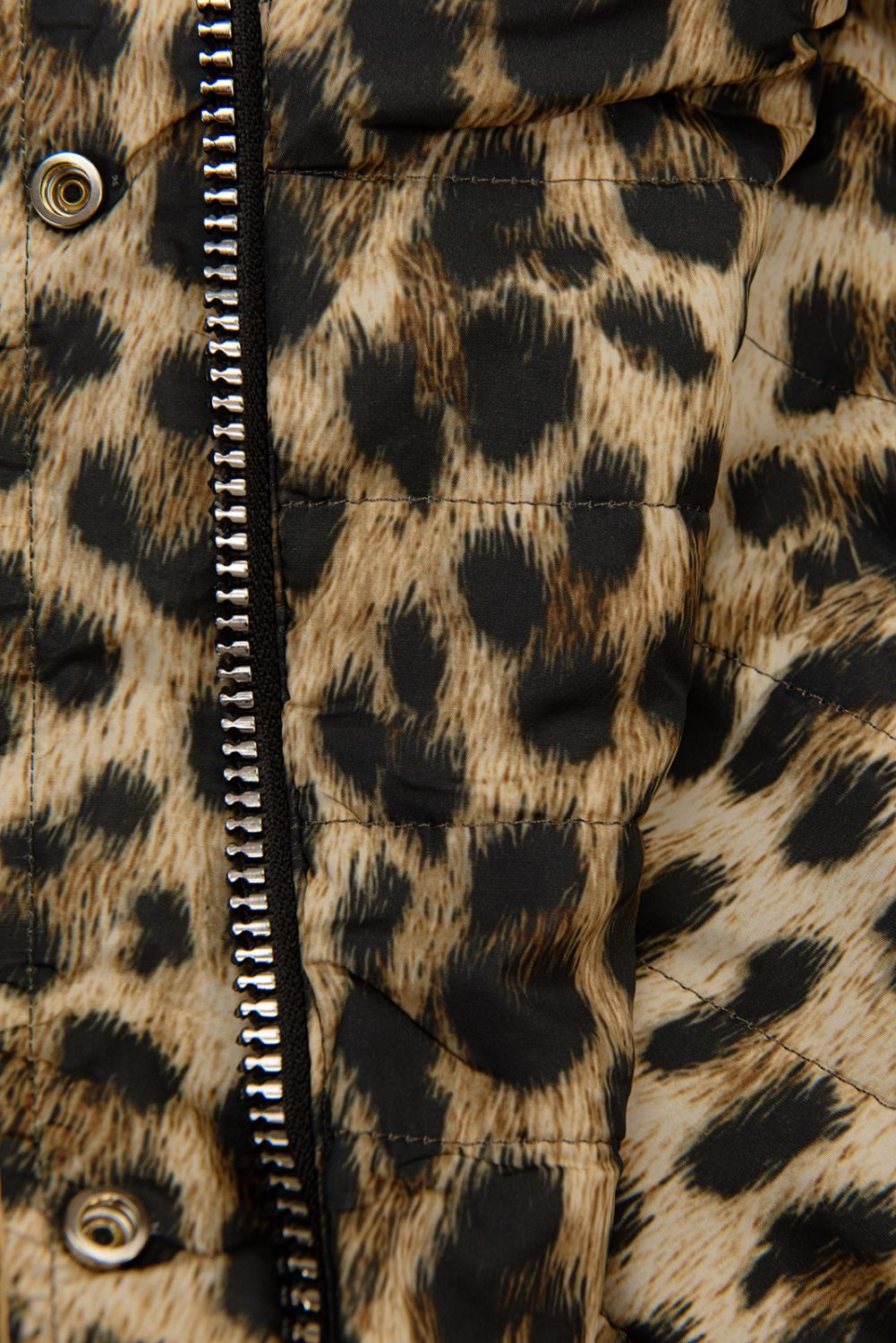 Žlutá oboustranná parka s leopardím vzorem