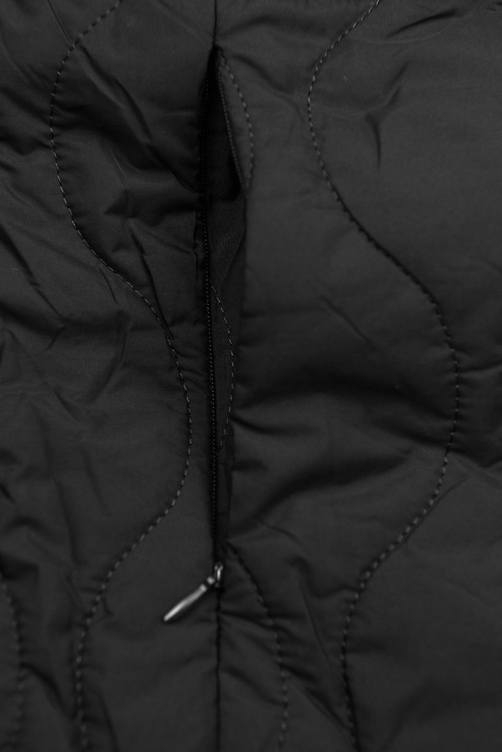 Prošívaná podzimní parka černá/červená