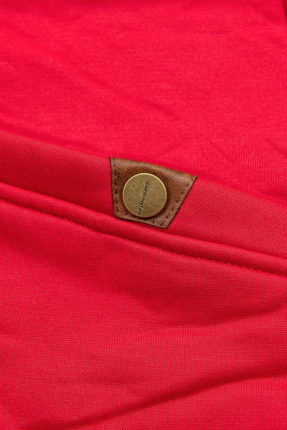 Mikina v prodlouženém střihu červená