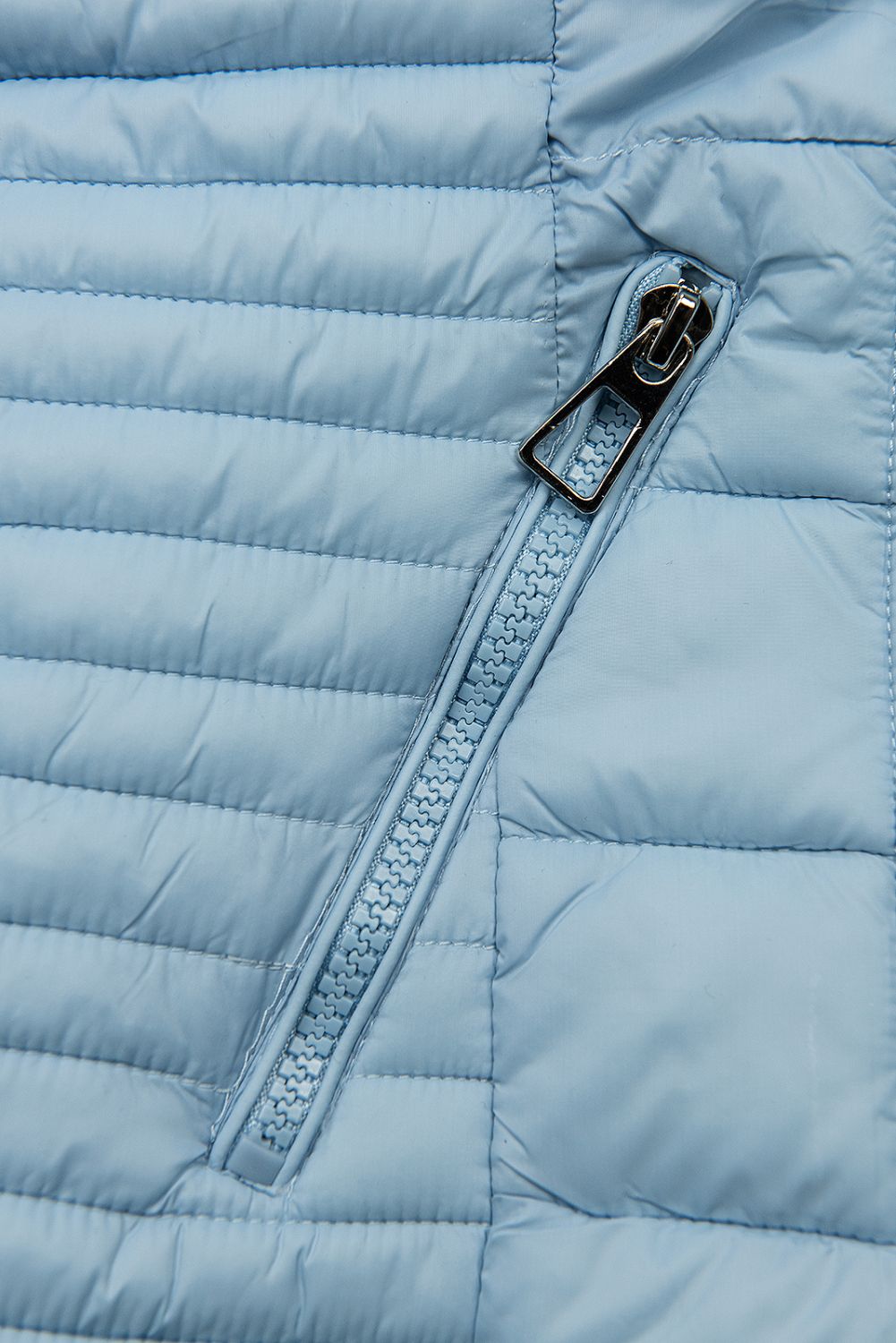 Světle modrá bunda na přechodné období