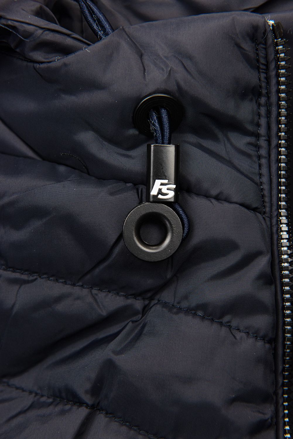 Přechodná bunda v prodlouženém střihu tmavě modrá